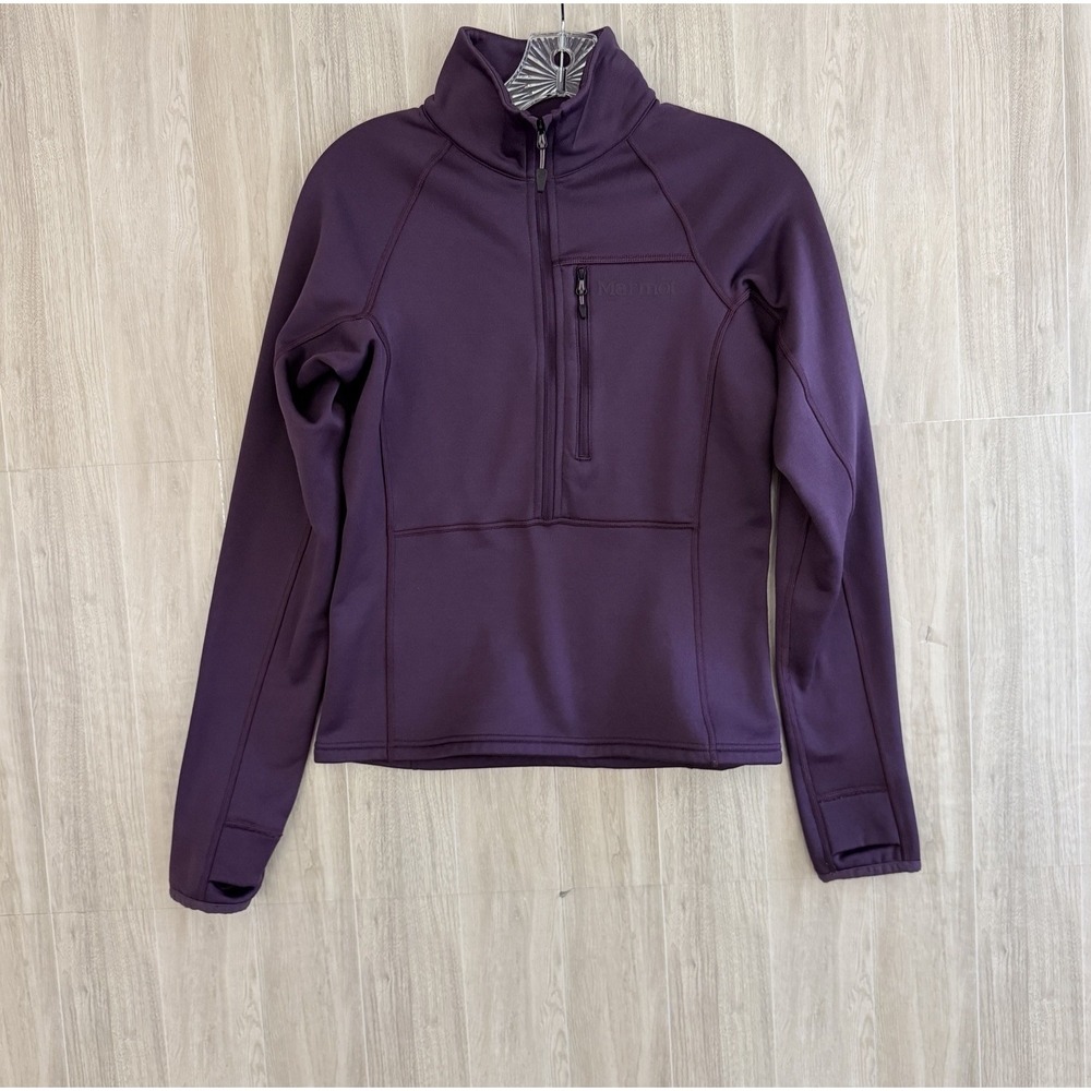 Marmot Sweater Womens XS Polartec 1/2 Zip Pullover Fleece Mock Neck Purple Fig